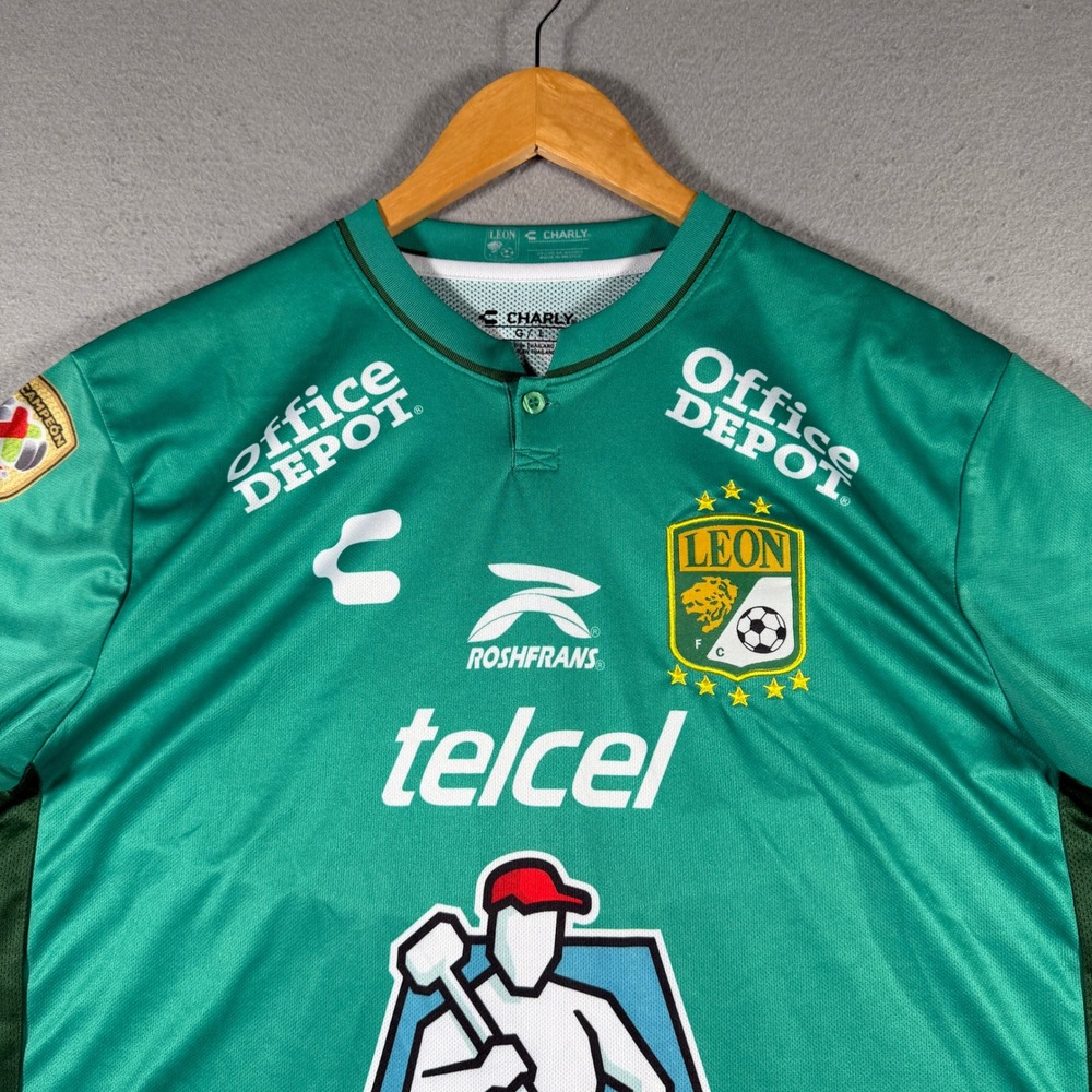 Charly Club Leon 2022-2023 Home Jersey Green Mens Large Liga MX Soccer Kit #2 - Picture 3 of 11